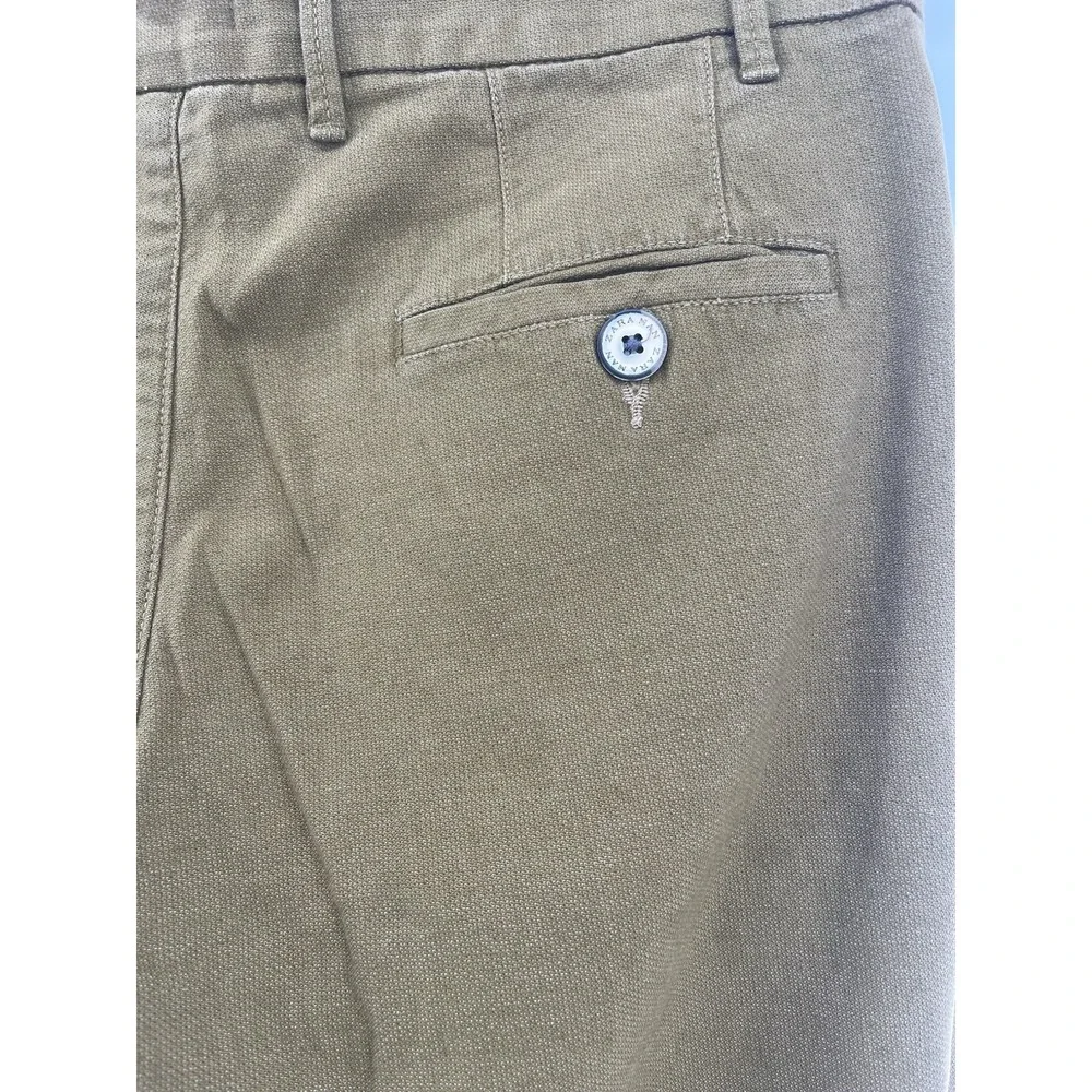 Zara Man Pants Size 32 Slim Fit Green Stretch Casual Chinos‎ Men